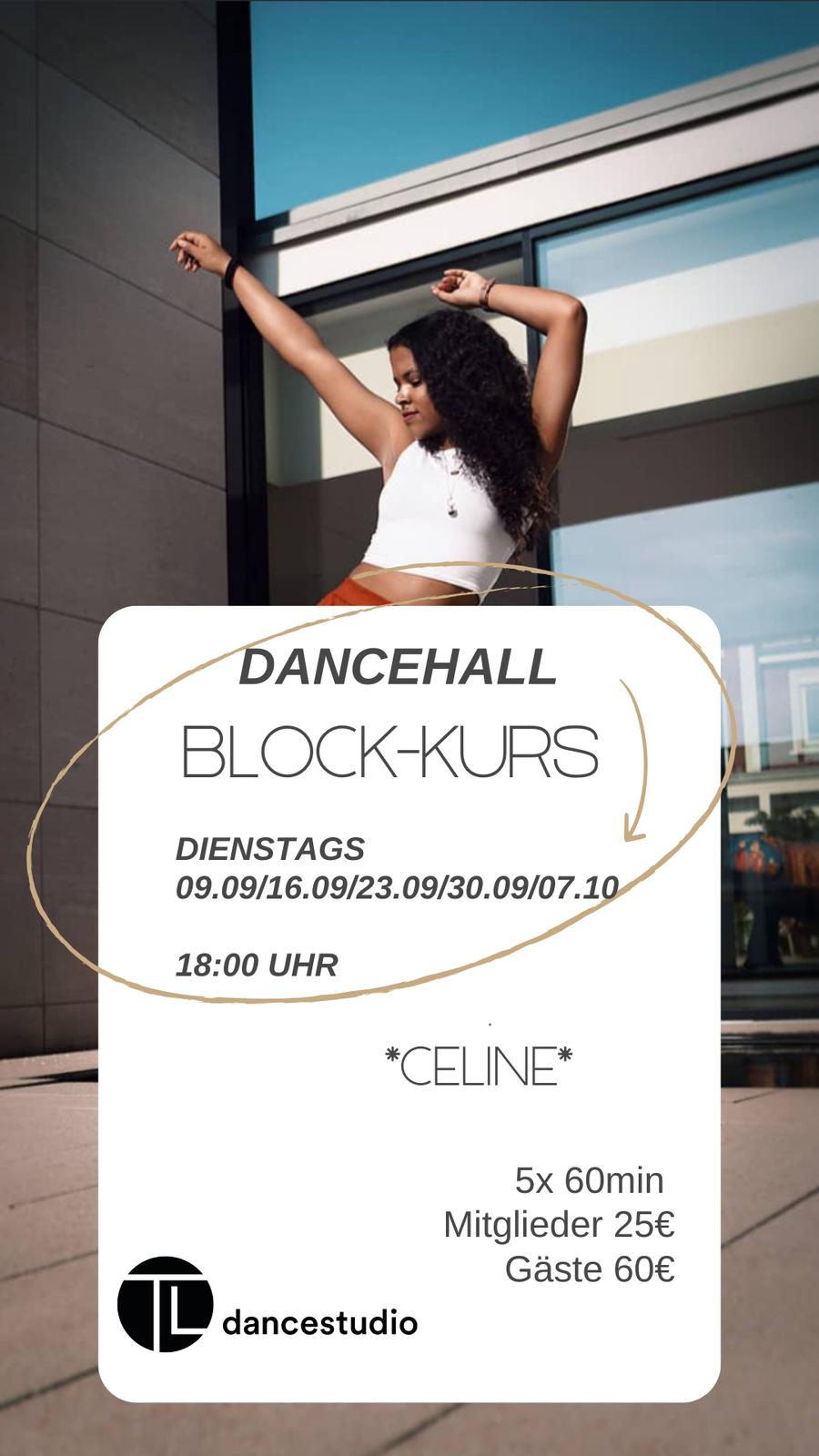 Dancehall Block-Kurs. Dienstags 09.09. und 16.09. und 23.09. und 30.09. und 07.10 um 18:00 Uhr