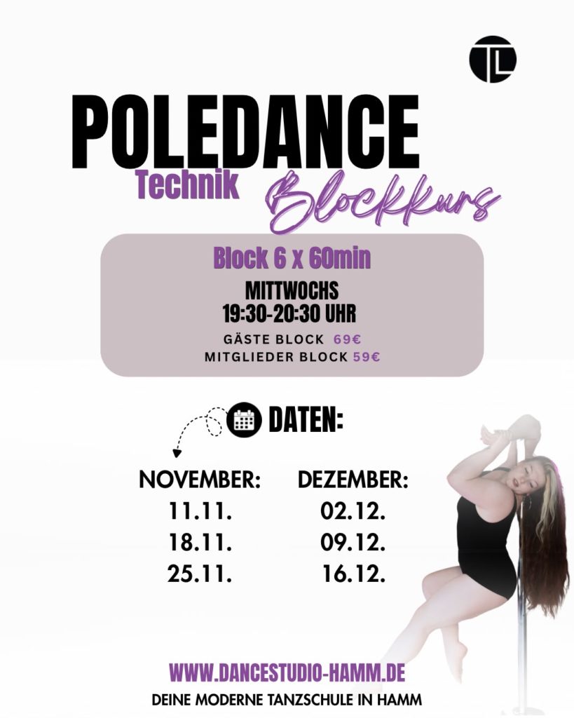 Flyer: Poledance Technik Blockkurs